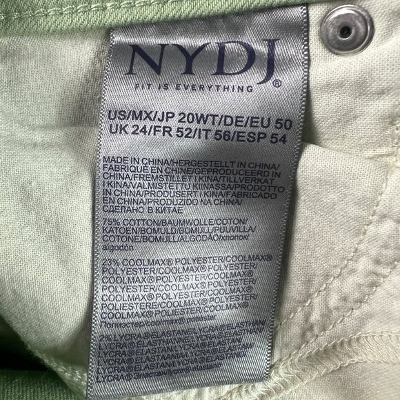 Not Your Daughters Jean Women Plus 42x28 High Rise Straight Green Denim Tag 20WT - Picture 8 of 16